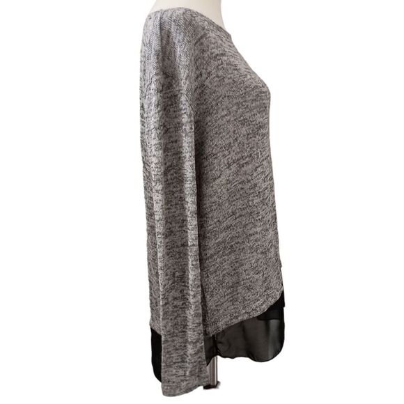 Kut From The Kloth Top S Knit Layered Textured Sweater Heathered Black Gray - Picture 10 of 14